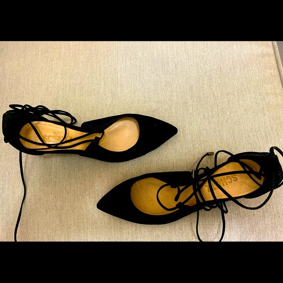 SCHUTZ Shoes - SCHUTZ SZ 36 Black nubuck wedges lace up ankle NEVER WORN